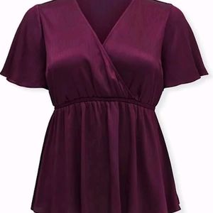 LILY - GRAPE PURPLE SHINY GAUZE SURPLICE BABYDOLL